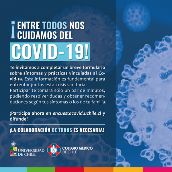 Universidad de Chile y Colegio Médico llaman a todo el país a contestar encuesta para recopilar datos relevantes sobre COVID-19