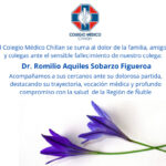 Unidos en el dolor como Familia Médica de la Región de Ñuble ante el fallecimiento del Dr. Romilio Aquiles Sobarzo Figueroa
